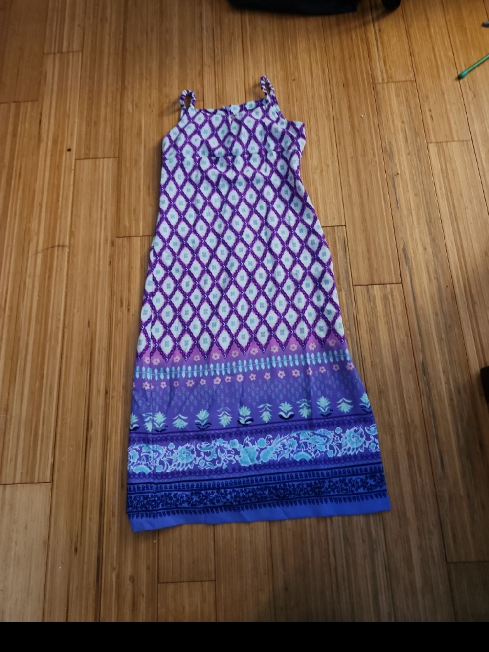 Hype y2k kids maxi dress kids size 7 purple blue green skinny straps
